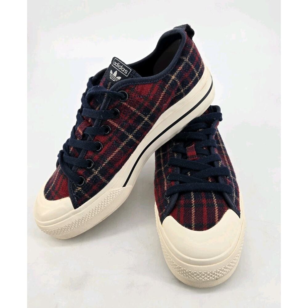 Tartan Plaid Adidas Nizza RF Platform Mid Womens Sneakers Shoes H02710 Sz 8